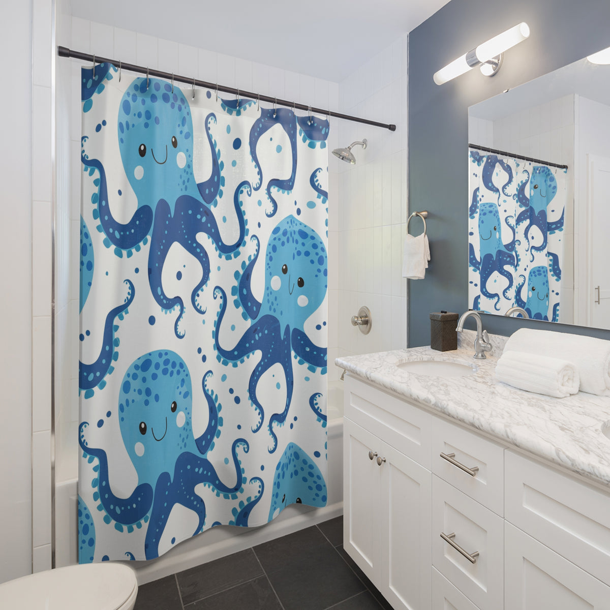 Happy Kraken Shower Curtain — image 4 of 4