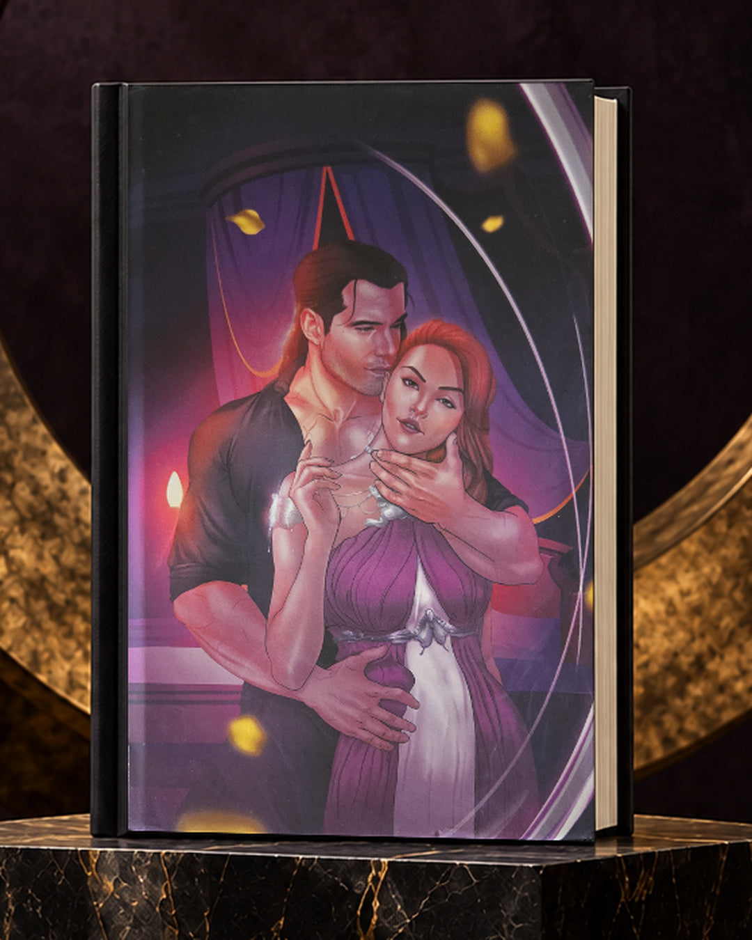 Make Her illustrated case hardcover in an obsidian and gold editorial setting