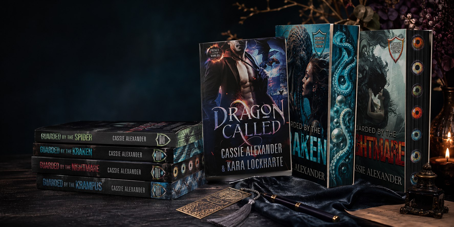 Cassie Alexander paranormal romance books with Dragon Called and special edition sprayed edges