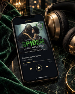 Guarded by the Spider audiobook — approved phone and headphones editorial