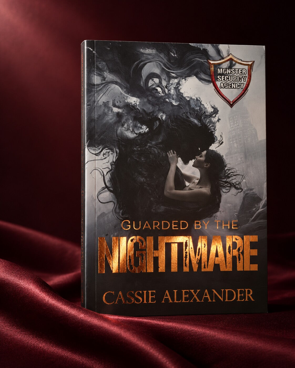 Guarded by the Nightmare limited-edition US paperback on burgundy satin