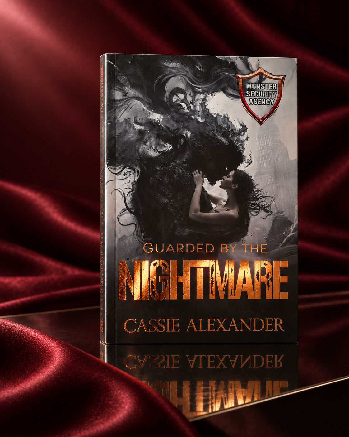Guarded by the Nightmare limited-edition paperback reflected on smoked glass