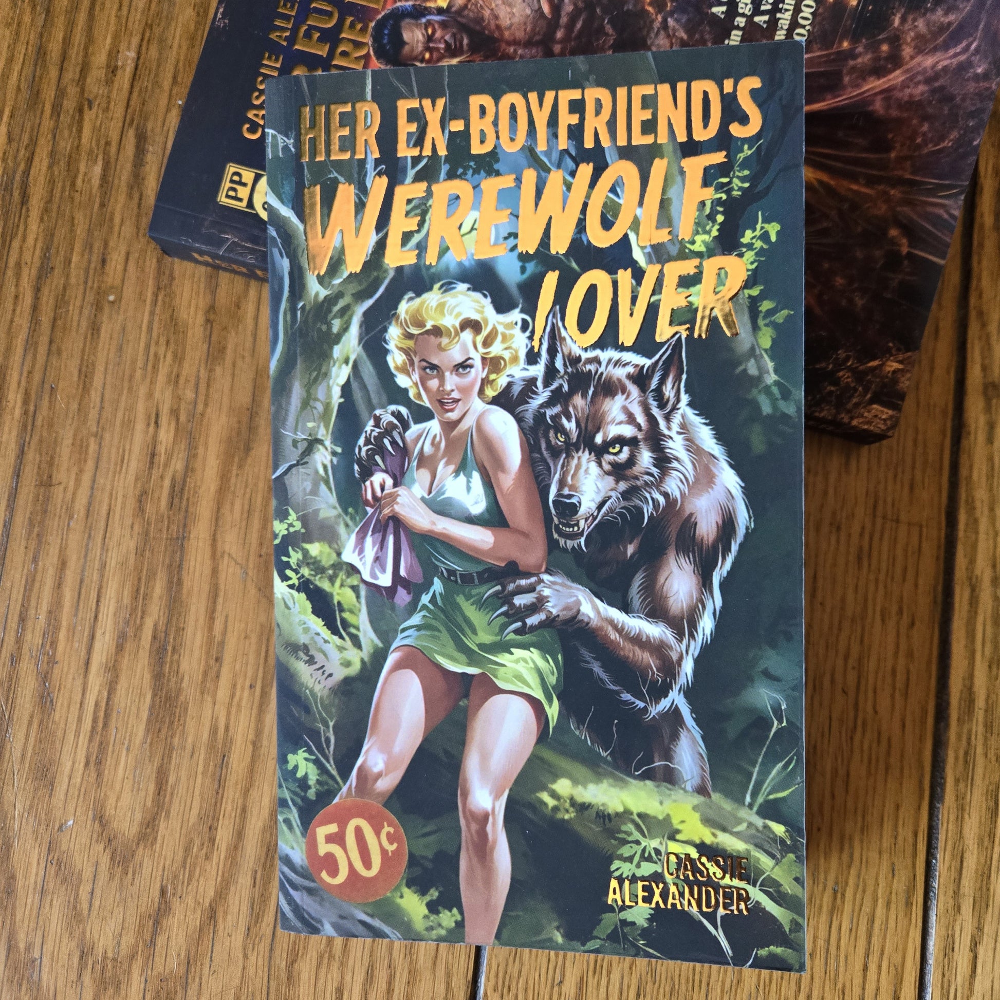 Limited retro paperback set with Her Future Vampire Lover and Her Ex-Boyfriend's Werewolf Lover by Cassie Alexander
