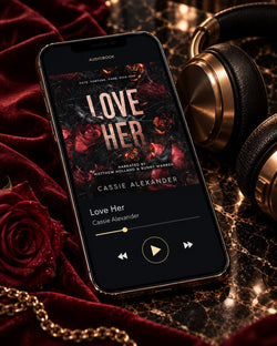 Love Her audiobook — phone and headphones editorial